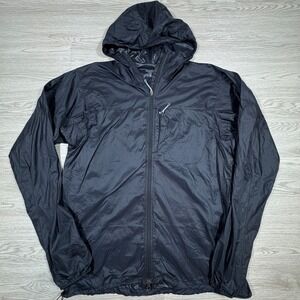Houdini Mens Lightweight Waterproof Jacket XL Black Windbreaker Packable Hooded